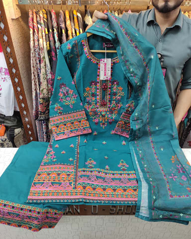 Designer Three Piece | Nain Tara | Luxury Winter Cotton