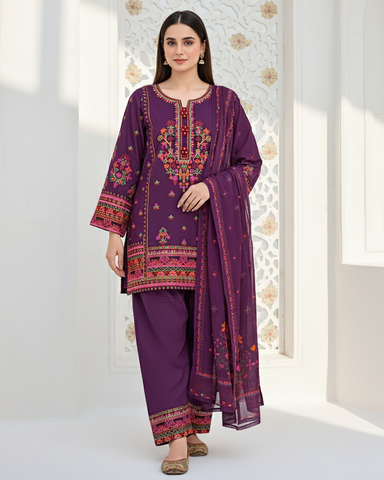 Designer Three Piece | Nain Tara | Luxury Winter Cotton