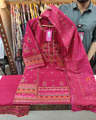 Designer Three Piece | Nain Tara | Luxury Winter Cotton