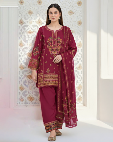 Designer Three Piece | Nain Tara | Luxury Winter Cotton