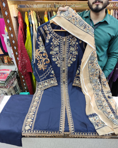 Designer Three Piece | Embroidered - Haseen Raatain | Premium Lawn