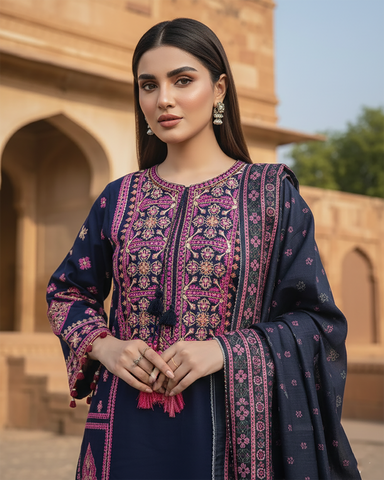 Designer Three Piece | Embroidered - Jannat | Premium Lawn