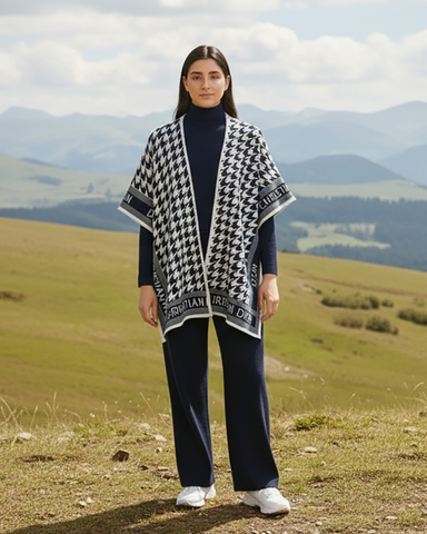 Western Cape Shawl Co-ord Set | Designer "Dior" | Imported Wool