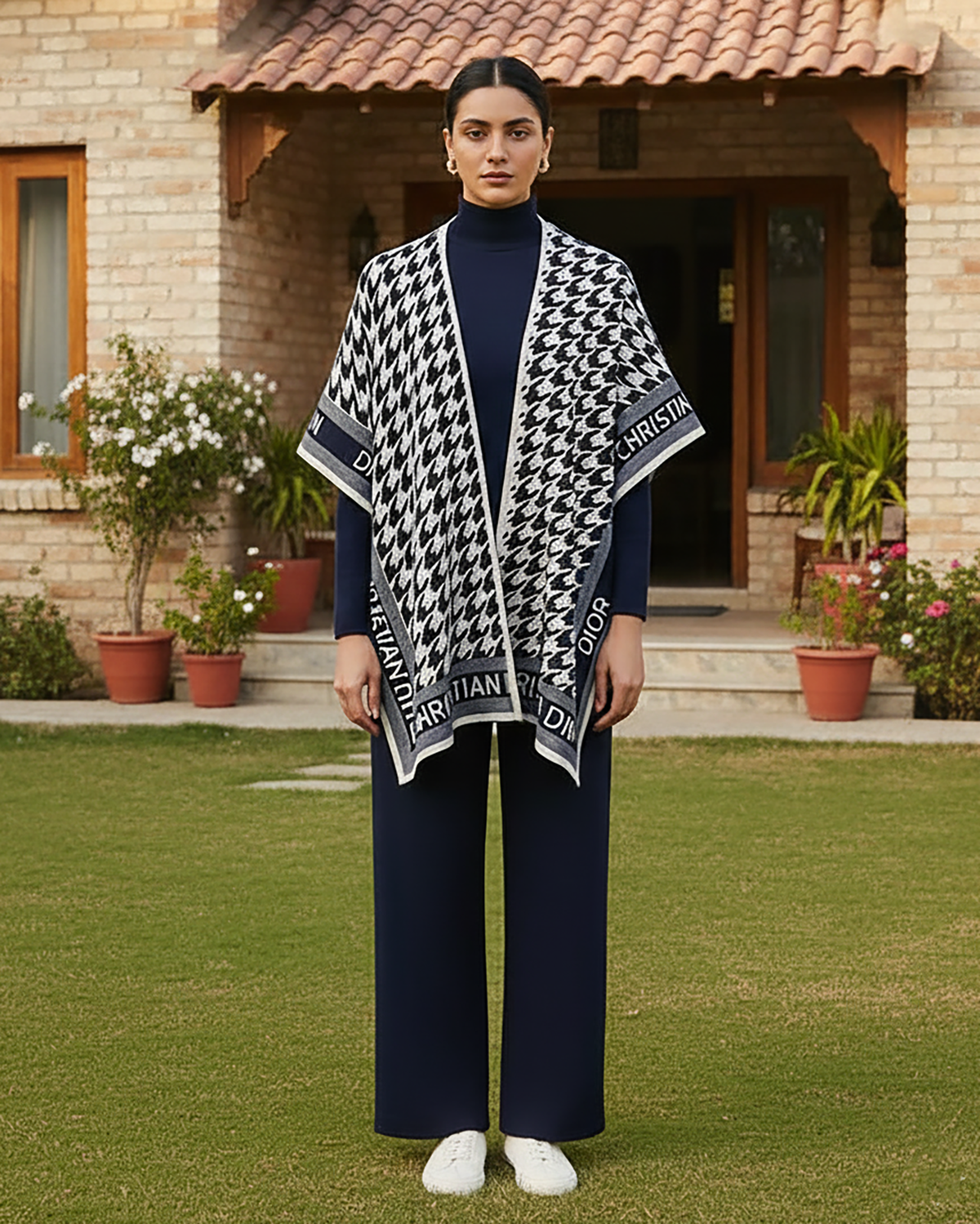 Western Cape Shawl Co-ord Set | Designer "Dior" | Imported Wool