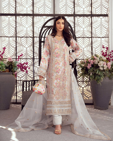 Three Piece Formals | Festive Embroidered - Seraphina | Premium Organza