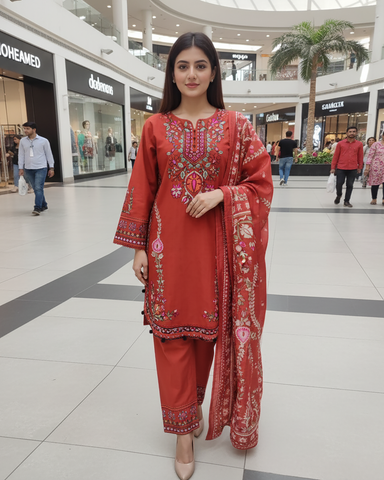 Designer Embroidered Three Piece | Khayal | Premium Khaddar