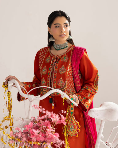 Three Piece Formals | Embroidered - Phulkaari - Eid Special | Premium Lawn