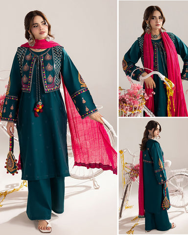 Three Piece Formals | Embroidered - Phulkaari - Eid Special | Premium Lawn
