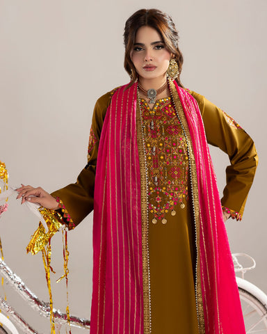 Three Piece Formals | Embroidered - Phulkaari - Eid Special | Premium Lawn