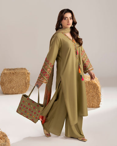 Three Piece Formals | Embroidered - Phulkaari - Eid Special | Premium Lawn