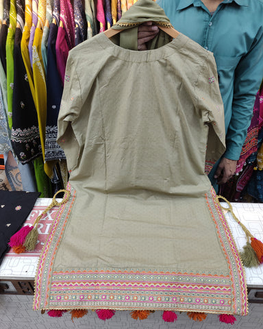 Designer Three Piece | Embroidered - Badshah Begum | Premium Khaddar