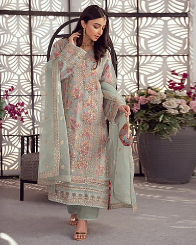 Three Piece Formals | Festive Embroidered - Seraphina | Premium Organza