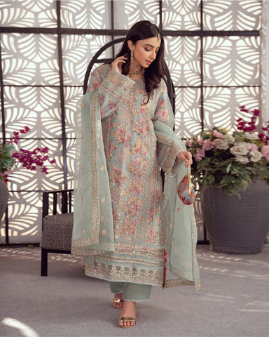 Three Piece Formals | Festive Embroidered - Seraphina | Premium Organza