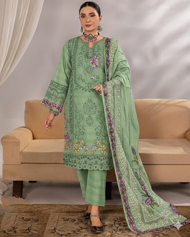 Designer Three Pieces | Phool Boota | Winter Self Khaddar