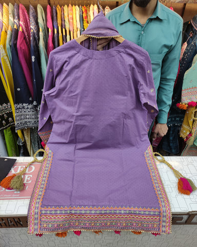 Designer Three Piece | Embroidered - Badshah Begum | Premium Khaddar