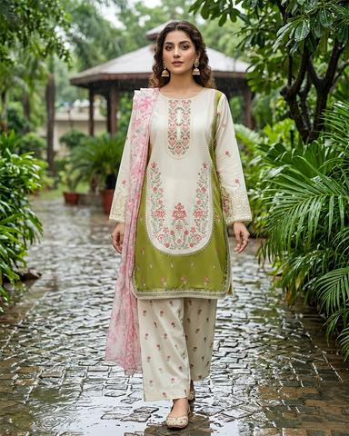 Designer Three Piece | Embroidered - Zareesh Iconic | Premium Bareeze Lawn