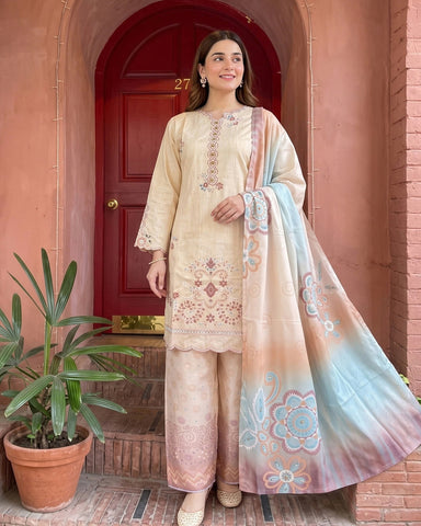 Nazik - Embroidered - Fancy Cotton Karandi
