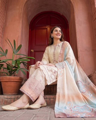 Nazik - Embroidered - Fancy Cotton Karandi