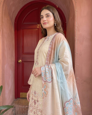 Nazik - Embroidered - Fancy Cotton Karandi