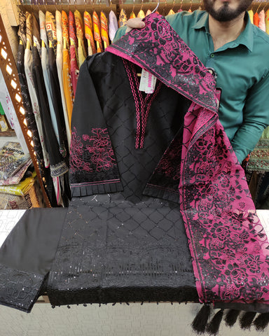 Three Piece Formals | Embroidered - Aswad - Eid Special | Premium Lawn