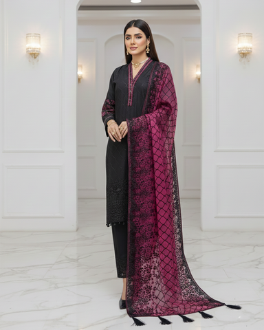 Three Piece Formals | Embroidered - Aswad - Eid Special | Premium Lawn