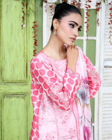 Designer Three Pieces | Polka Dots | Cambric