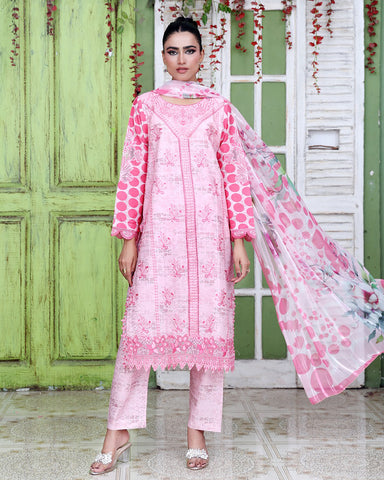 Designer Three Pieces | Polka Dots | Cambric