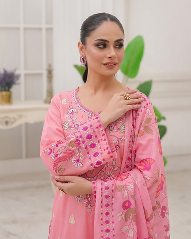 Designer Three Piece | Embroidered - Noor E Chand | Premium Lawn