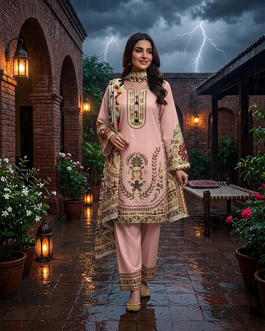 Designer Three Piece | Embroidered - Durefishan | Premium Lawn
