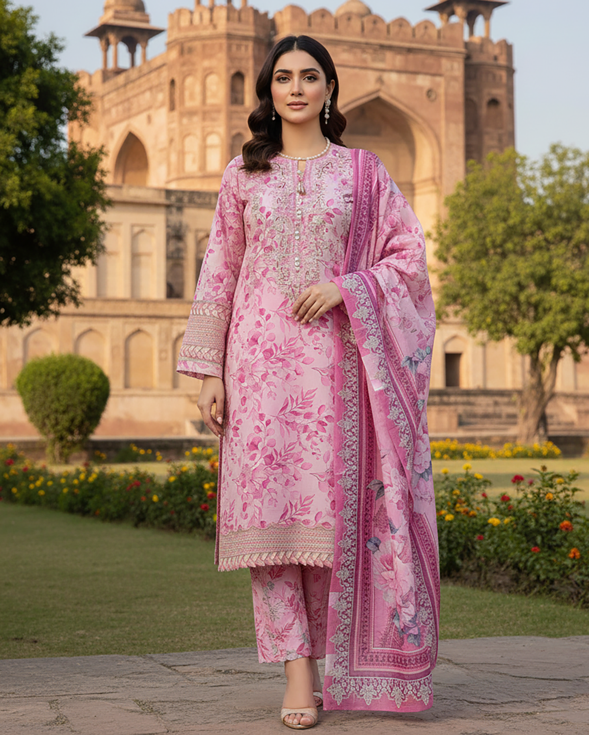 Designer Three Piece | Embroidered - Gulabo | Winter Cotton