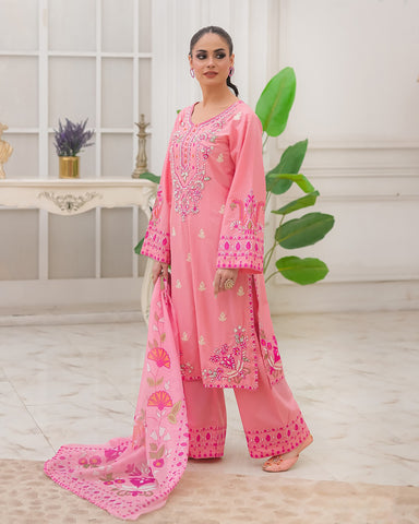 Designer Three Piece | Embroidered - Noor E Chand | Premium Lawn