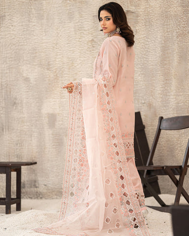 Three Piece Formals | Festive Embroidered - Huriyah | Premium Organza