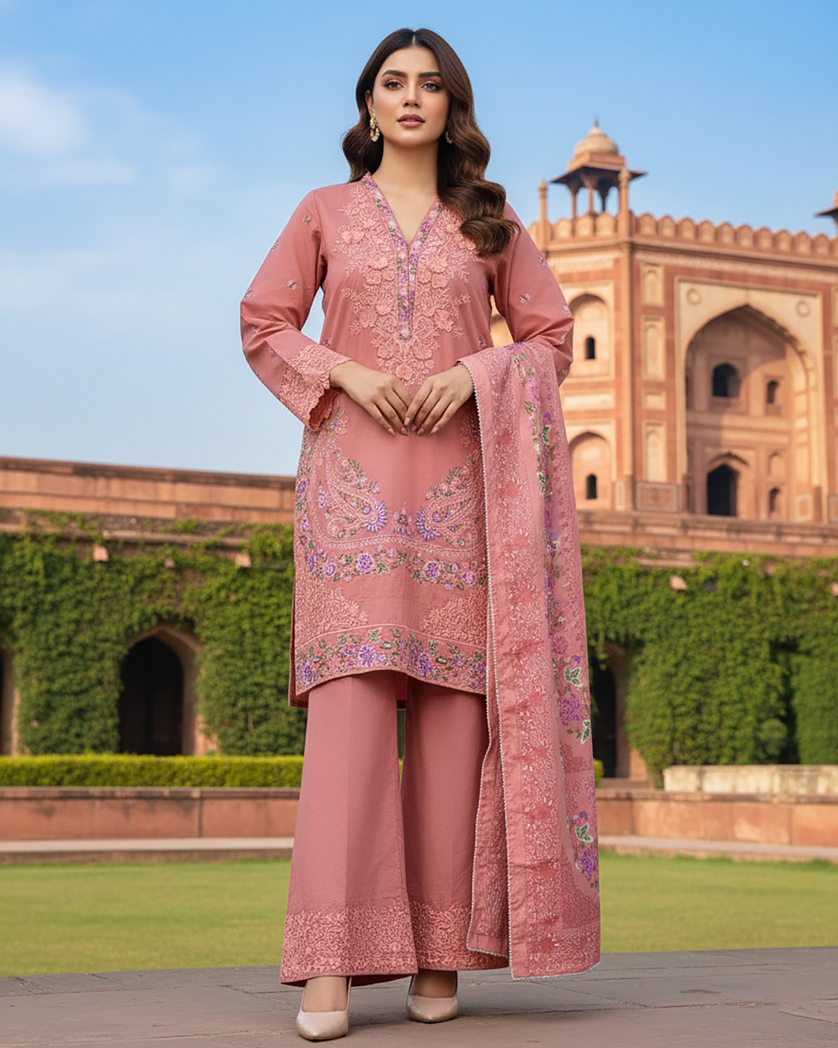 Designer Three Piece | Embroidered - Irem | Premium Cotton Khaddar
