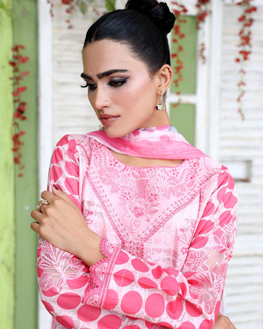 Designer Three Pieces | Polka Dots | Cambric