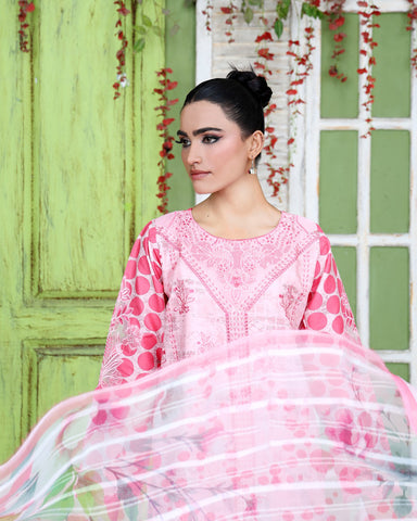 Designer Three Pieces | Polka Dots | Cambric