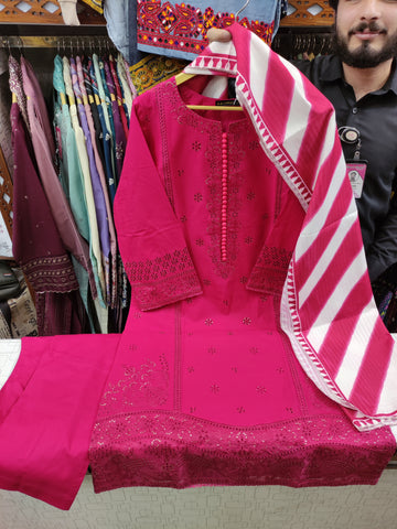 Designer Three Piece | Masakali-Buttoned Down | Premium Winter Cotton