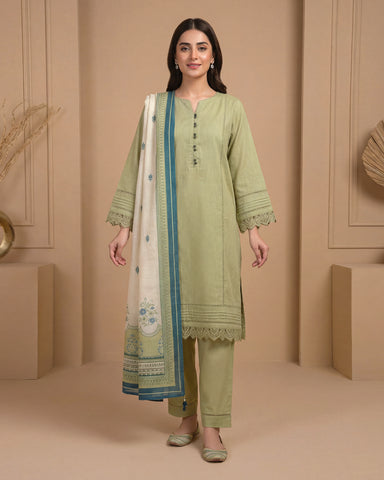 Nayyab - Embroidered Solids - Karandi / Ayudia Fabric