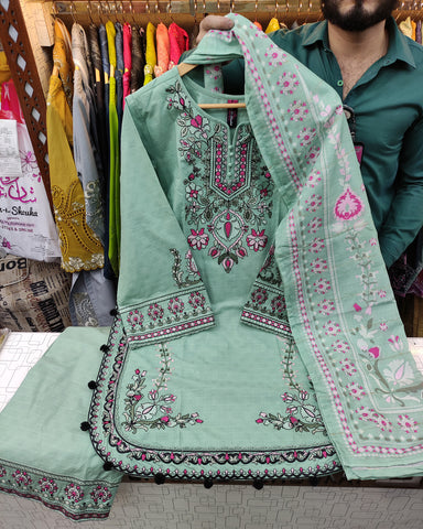 Designer Embroidered Three Piece | Khayal | Premium Khaddar