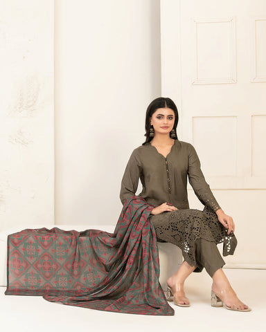 Designer Three Piece | Embroidered - Luxury Riyana | Premium Lawn