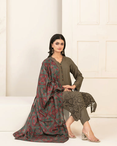 Designer Three Piece | Embroidered - Luxury Riyana | Premium Lawn