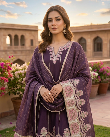 Designer Three Piece | Embroidered - Naqash-E-Zulekha | Premium Lawn