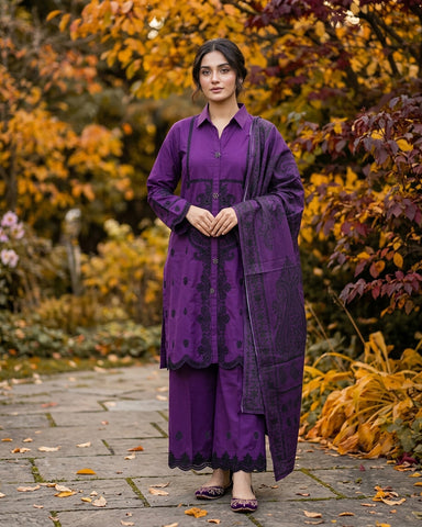Zarmina - Embroidered - Premium Winter Cotton