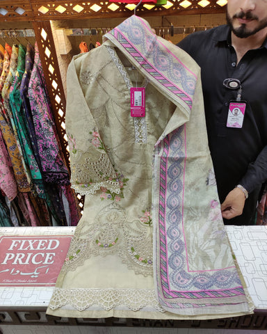 Designer Three Pieces | Roop-III (Heer) | Soft Print Cotton Lawn