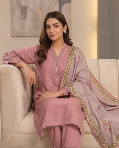 Nayyab - Embroidered Solids - Karandi / Ayudia Fabric