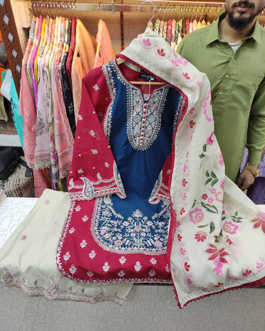 Designer Three Piece | Rozana Embroidered Series | Premium Lawn