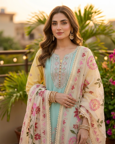 Designer Three Piece | Rozana Embroidered Series | Premium Lawn
