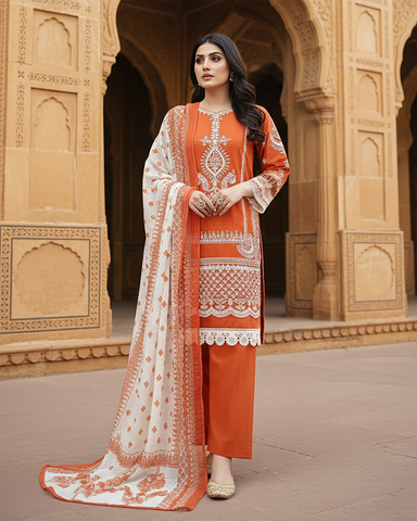 Three Piece Formals | Embroidered - Khumaar - Eid Special | Premium Cotton Lawn