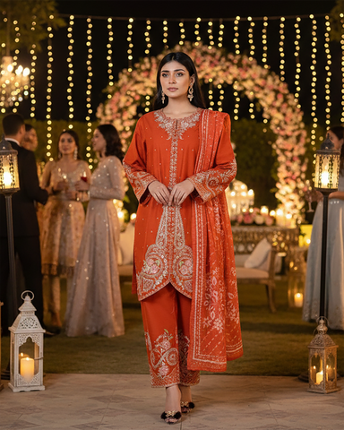 Three Piece Formals | Embroidered - Diva - Eid Special | Premium Cotton Lawn