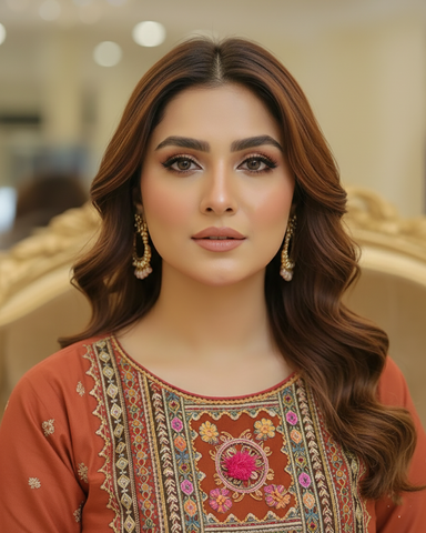 Designer Three Piece | Embroidered - Badshah Begum | Premium Khaddar