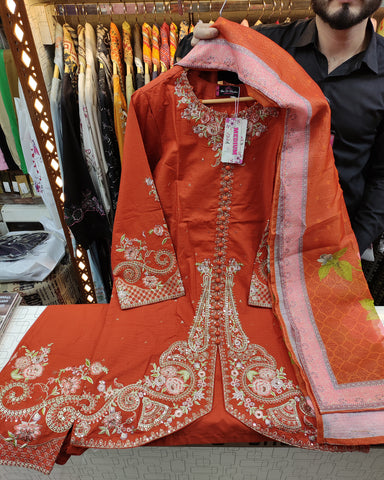 Three Piece Formals | Embroidered - Diva - Eid Special | Premium Cotton Lawn